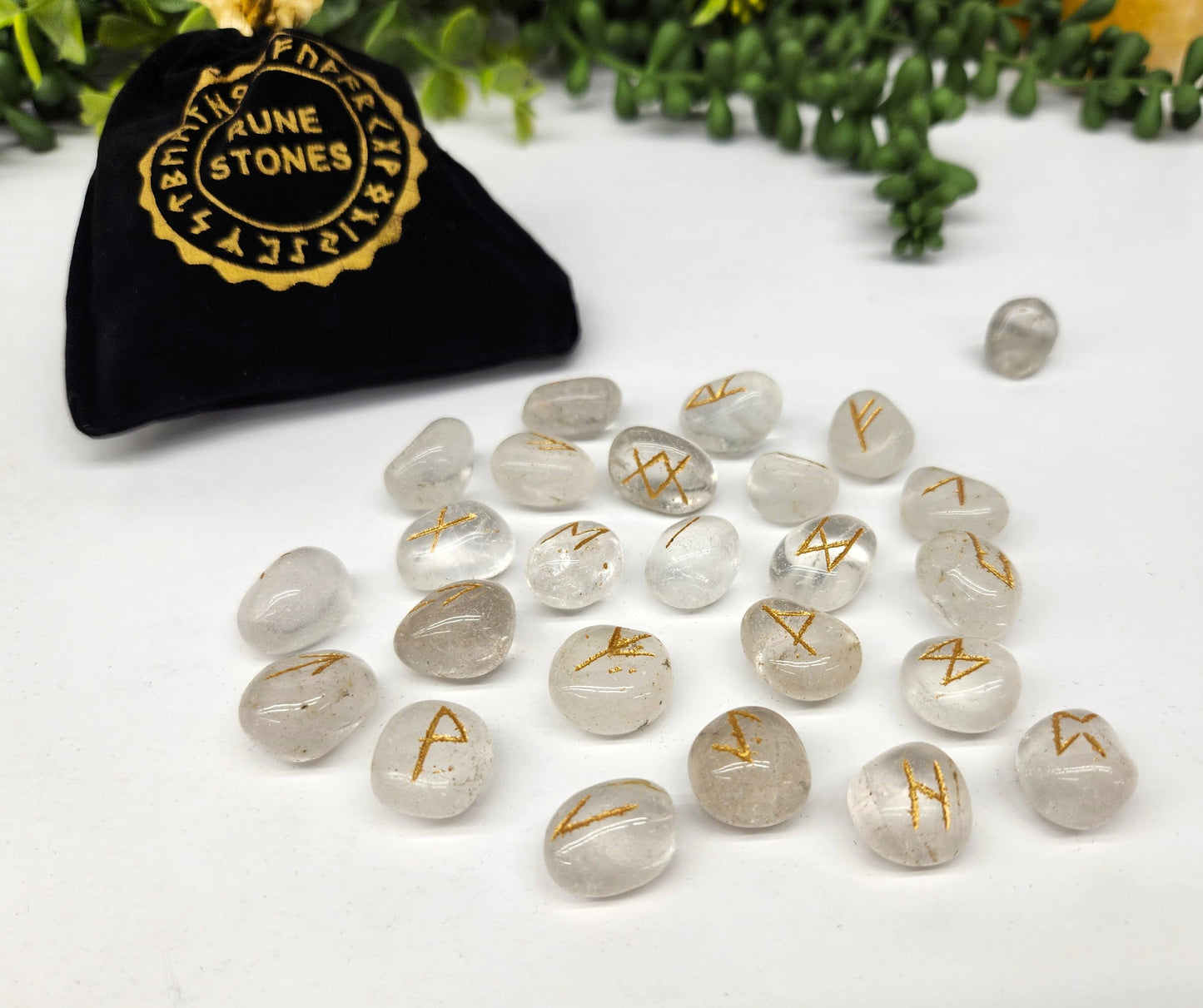 Rune Stone Set with Velvet Pouch