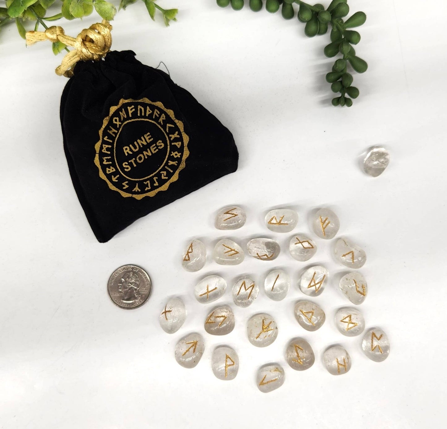 Rune Stone Set with Velvet Pouch